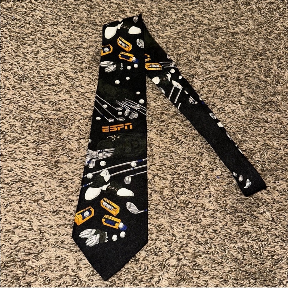 ESPN Black Sports Motif Men's Tie